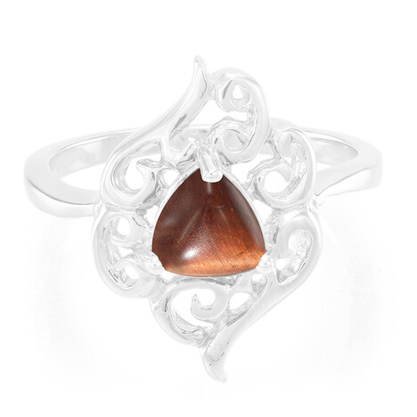 Anello in argento con Occhio di Tigre Rosso