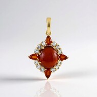 Hessonite Garnet Silver Pendant