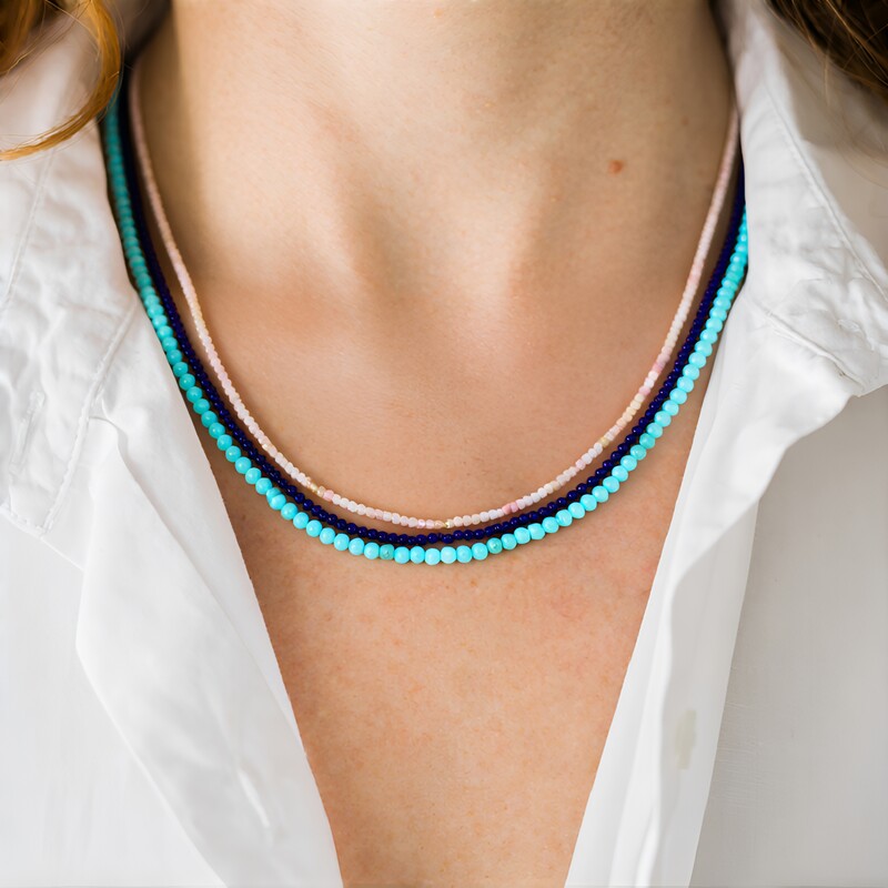 Collar en plata con Ópalo rosa