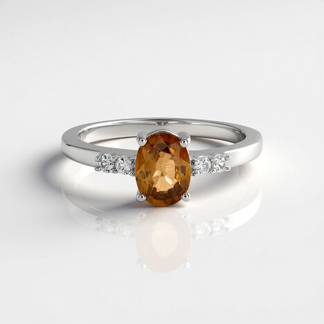 Anello in argento con Zircone Champagne