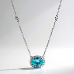Gouden halsketting met een Blauwe apatiet (CIRARI)