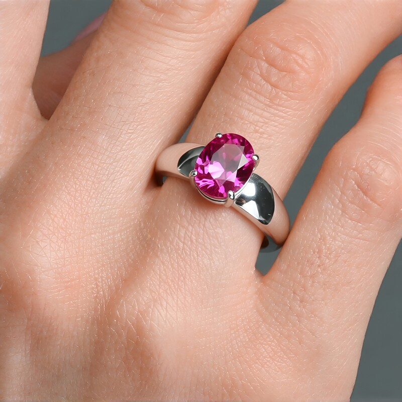 Brasilianischer Pinkfarbener Turmalin-Silberring (Pallanova)