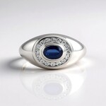 Anello in argento con Cianite del Nepal