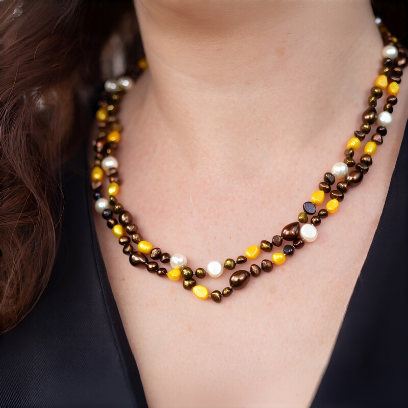 Süßwasserzuchtperlen-Silberhalskette (TPC)