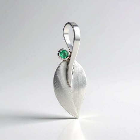 Ciondolo in argento con Smeraldo Colombiano (MONOSONO COLLECTION)