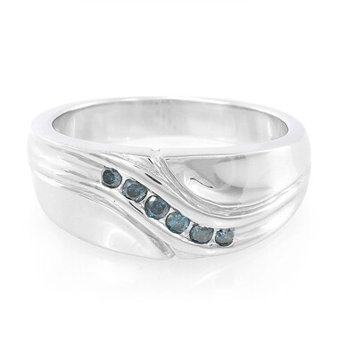 Königsblauer Diamant-Silberring