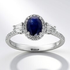 Anello in oro con Zaffiro Ceylon Blu (CIRARI)