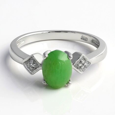 Anello in argento con Crisoprasio Imperiale