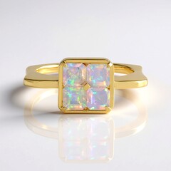 Anello in argento con Opale di Welo AAA (de Melo)