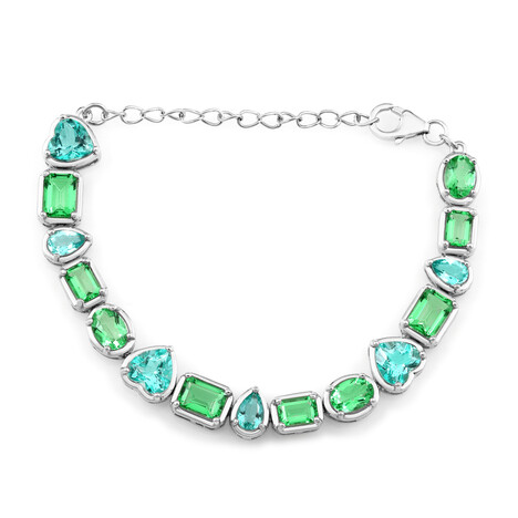 Zilveren armband met blauwe Paraiba kwartskristallen