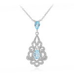 Collar en plata con Topacio azul cielo
