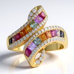 Anello in oro con Zaffiro Fancy (CIRARI)