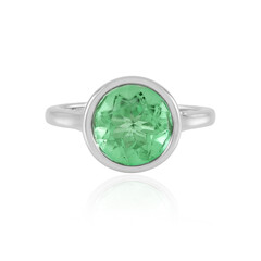 Anillo en plata con Cuarzo verde esmeralda
