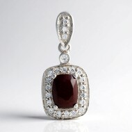Ciondolo in argento con Occhio di Tigre Rosso