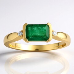 Anello in oro con Smeraldo Zambia