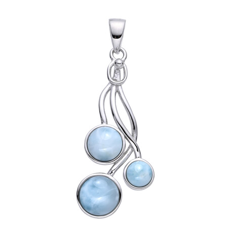 Zilveren hanger met een larimar