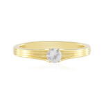 Zilveren ring met een witte saffier