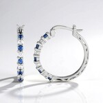 Orecchini in argento con Zaffiro Ceylon Blu