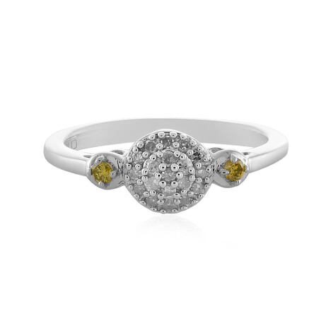 Anello in argento con Diamante Giallo I2