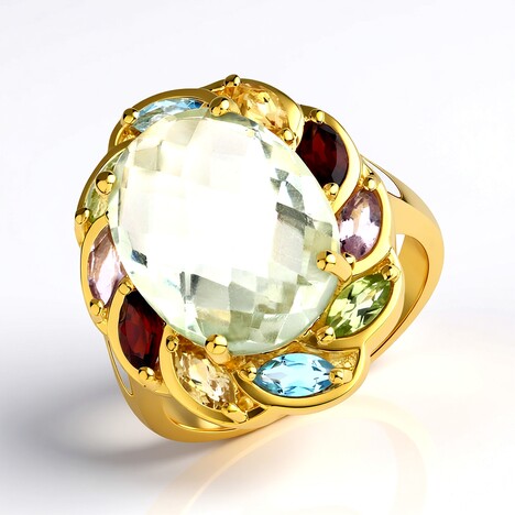 Anello in argento con Ametista Verde