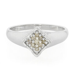 Bague en argent et Diamant chocolat