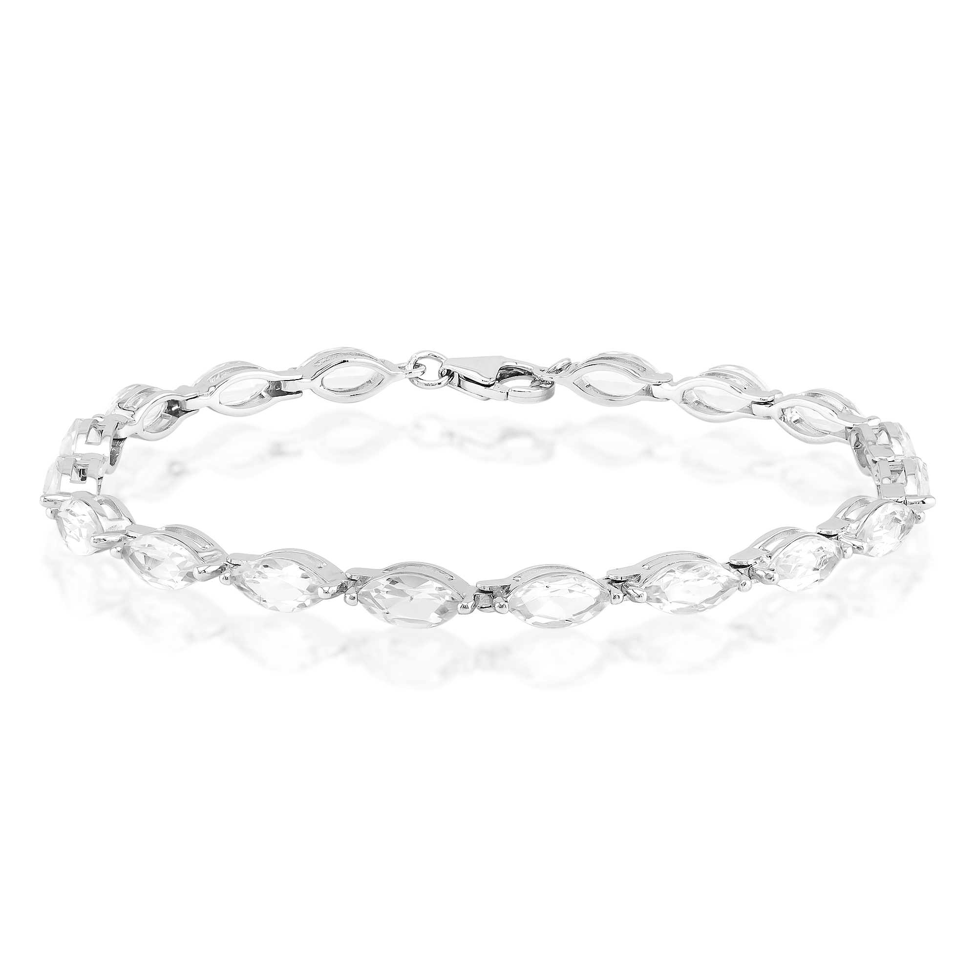 White Topaz Silver Bracelet 10.028ct, Nigeria