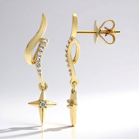 Orecchini in oro con Diamante SI2 (H) (de Melo Gold)