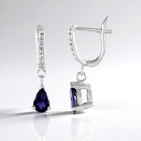 Orecchini in argento con Iolite
