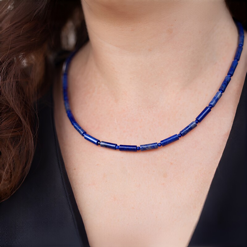 Sodalith-Silberhalskette
