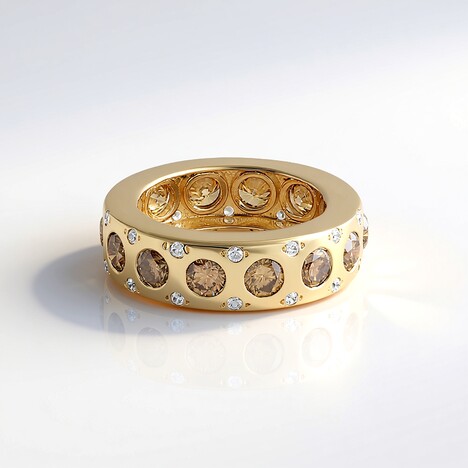 Anello in oro con Diamante Champagne I3 (de Melo Gold)
