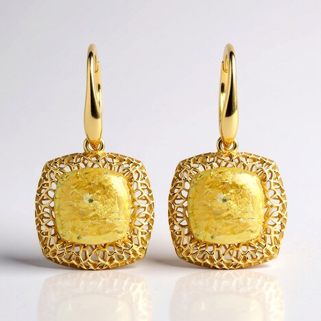 Orecchini in argento con Ambra Baltica Limone (dagen)