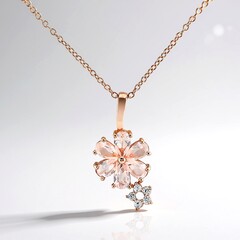 Collier en argent et Quartz rose