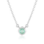 Zilveren halsketting met een Russische smaragd (de Melo)