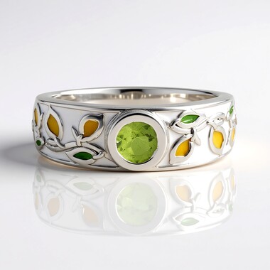 Anillo en plata con Peridoto