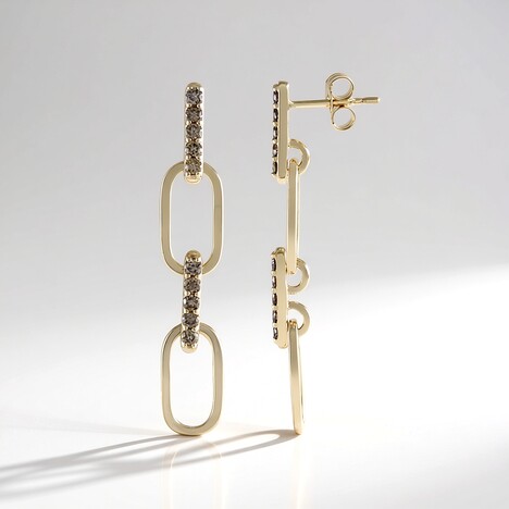Orecchini in oro con Diamante Champagne I2 (de Melo Gold)
