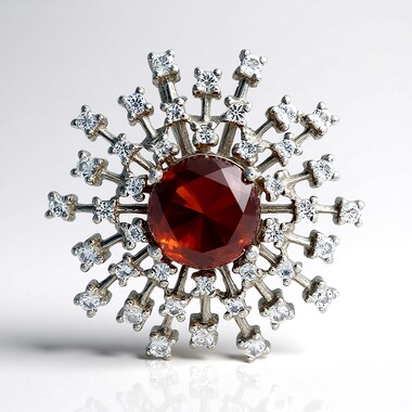 Colgante en plata con Ojo de tigre rojo