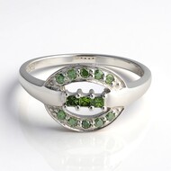Fancy-Diamant-Silberring
