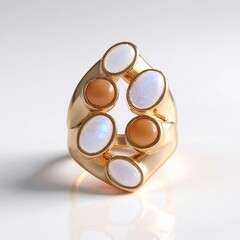 Anello in argento con Pietra di Luna Blu (KM by Juwelo)