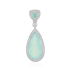 Pendentif en argent et Calcédoine d'eau