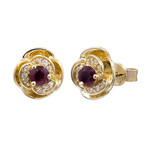 Pendientes en oro con Rubí de Mozambique AAA (CIRARI)