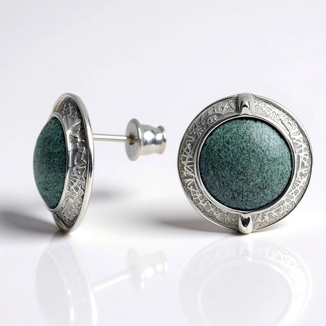 Boucles d'oreilles en argent et Fuchsite (dagen)