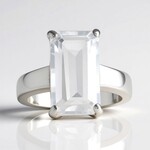 Anello in argento con Topazio Bianco