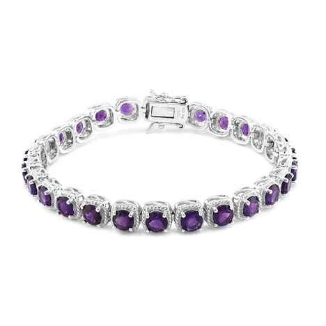 Zilveren armband met Zambia-amethisten