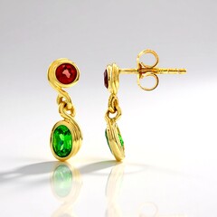 Orecchini in oro con Tsavorite della Tanzania (CUSTODANA)