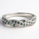 Anello placcato in platino con Diamante Fancy