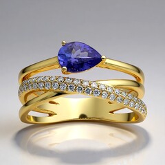 Anello in oro con Tanzanite AAA