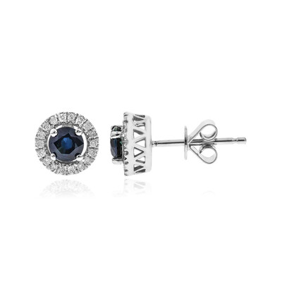 10K Ceylon Blue Sapphire Gold Earrings