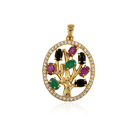 Colgante en plata con Zafiro negro