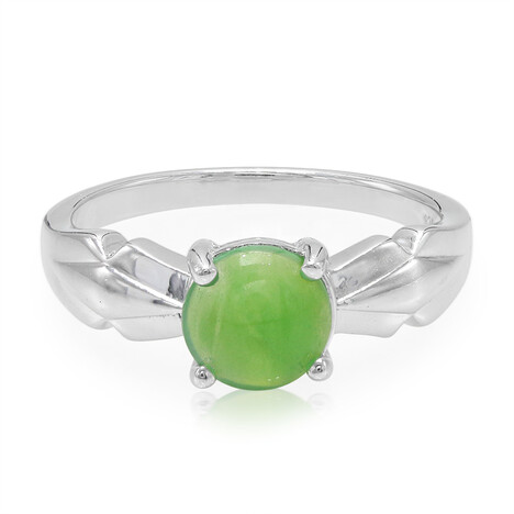 Anillo en plata con Crisoprasa imperial