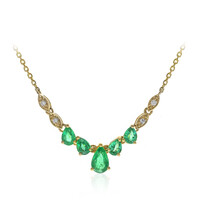 Collier en or et Emeraude de Zambie AAA (CIRARI)